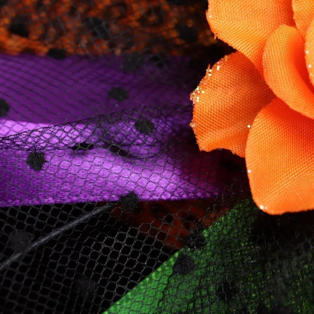 Halloween Witch Hat Headband Kids Adults Tulle Pumpkin Ghost Costume Accessory